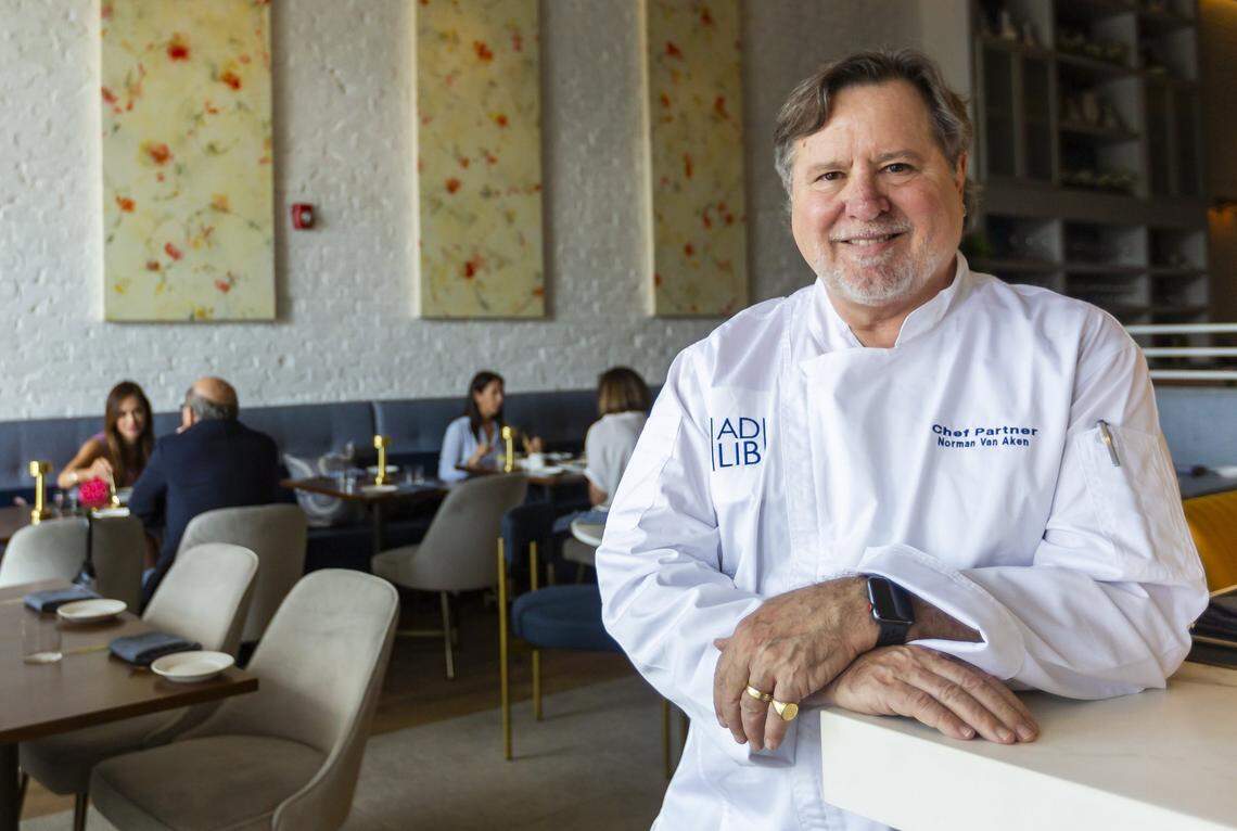 Chef Norman Van Aken at the restaurant AD LIB in Coral Gables in a file photo from April 15, 2019. Van Aken, a James Beard Award winner, had joined the restaurant as a chef and partner that month.