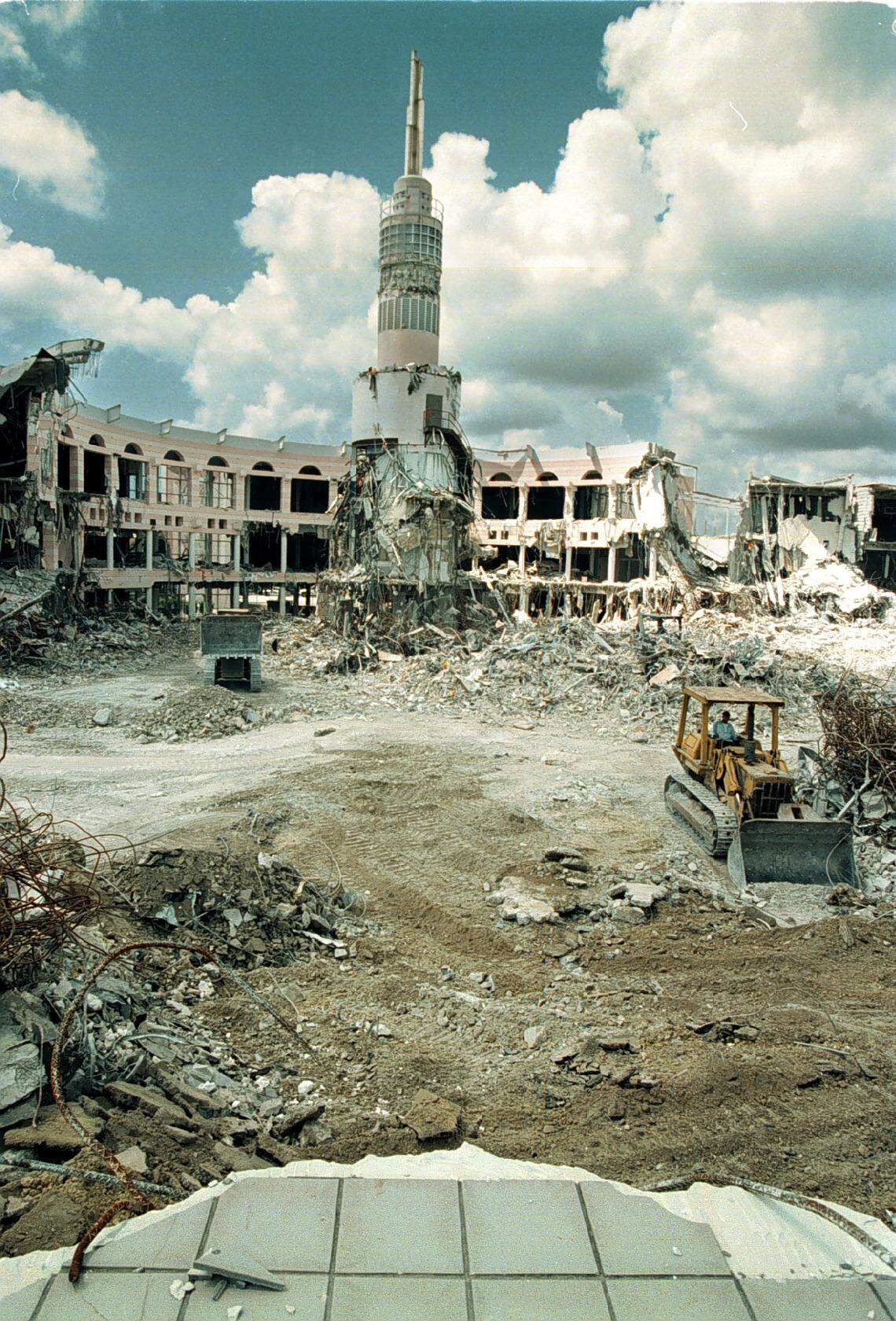 Like the Coliseum in Rome, the ruins of the Bakery Center stand as a monument to another era in this file photo from June 24, 1996.