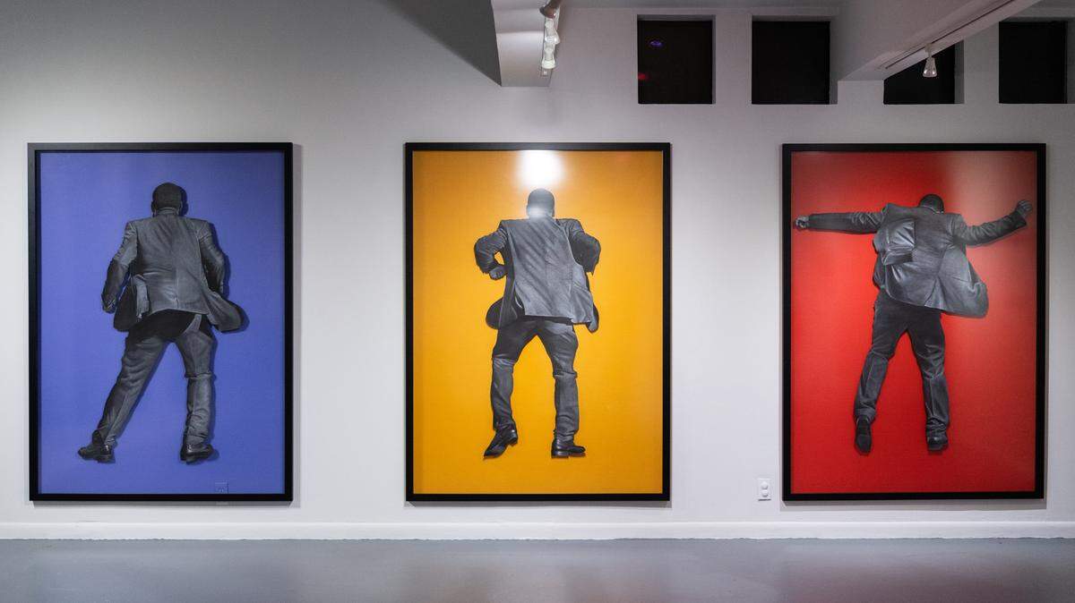 Artwork from the ‘Lemon Pepper Steppers’ series by Chris Friday at ‘Good Times,’ an exhibition at Oolite Arts.