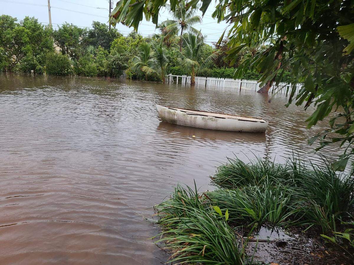 A yard belonging to Gerald and Frances Goigitzer, who live off the Old Highway in Islamorada, is completely submerged Sunday, Sept. 13, 2020.