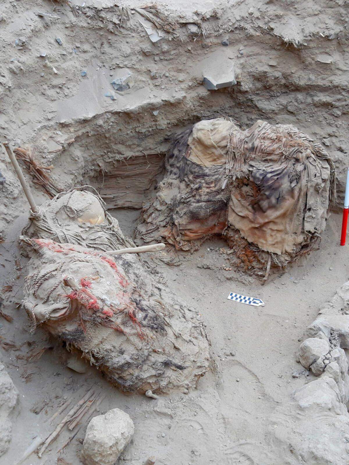 Some of the burials were individuals while others were groups, such as the burial pictured.