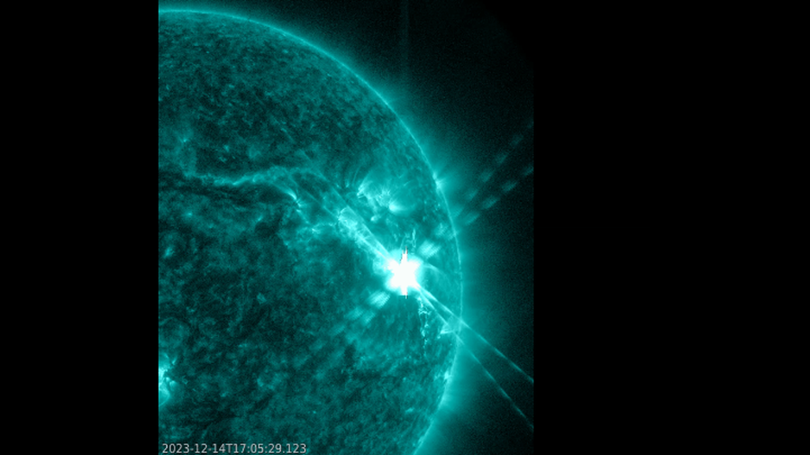 One of the most powerful solar flares ever measured on the sun occurred Thursday, Dec. 14, and it disrupted radio traffic from the Mid-Atlantic states to the tip of South America, according to the Space Weather Prediction Center.