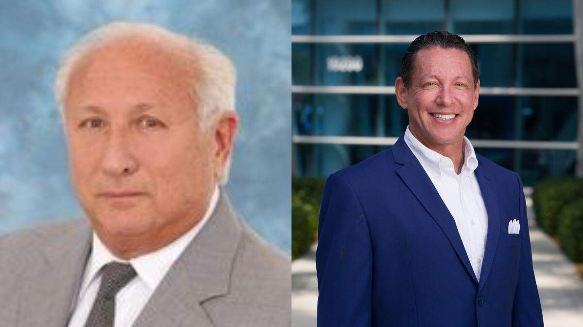 Aventura Commissioner Robert “Bob” Shelley and former Commissioner Howard Weinberg.