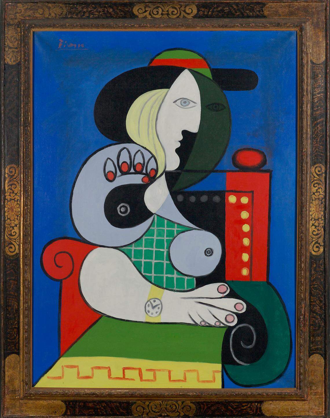 Pablo Picasso's 1932 "Woman with Watch" is on display at Perez Art Museum Miami through Oct. 16, 2018. It is on loan from Emily Fisher Landau.