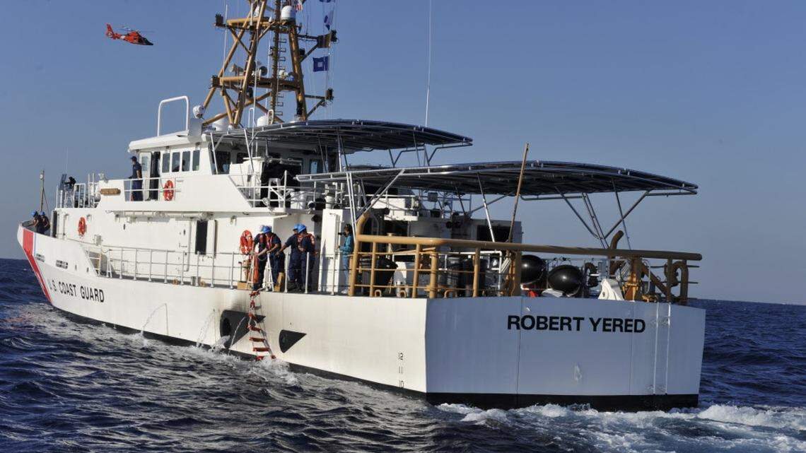 The Coast Guard Cutter Robert Yared took 11 Cuban migrants to the Bahamas Friday, April 5, 2019, who were stopped near Cay Sal.