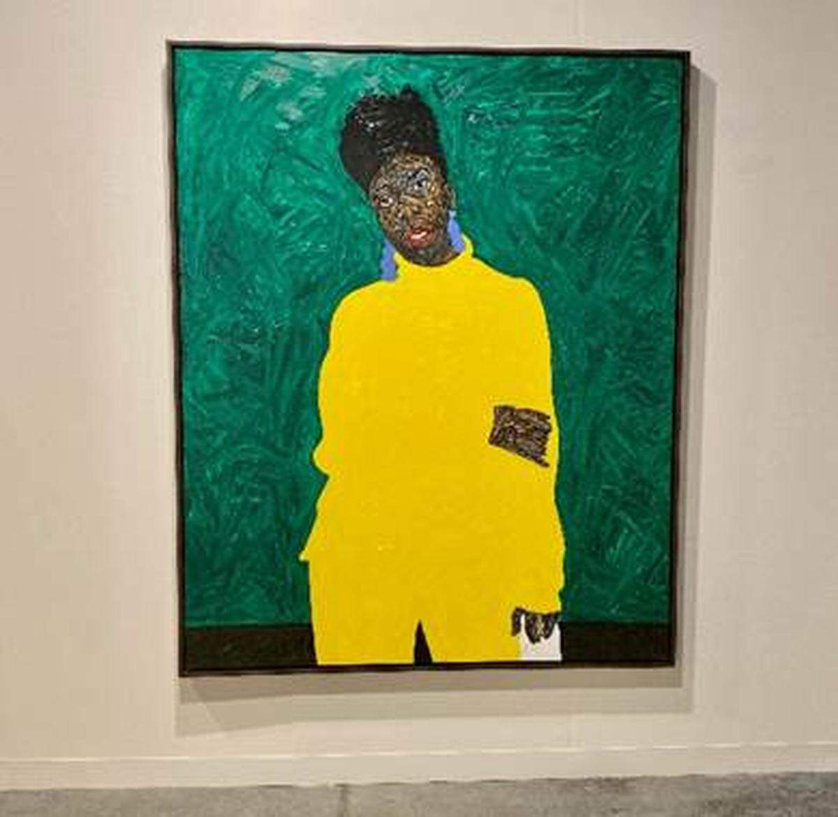 Amoako Boafo’s “Cobal Blue Earring,” was one of two works purchased by the city of Miami Beach from Art Basel Miami Beach; it was chosen by a public vote conducted online.