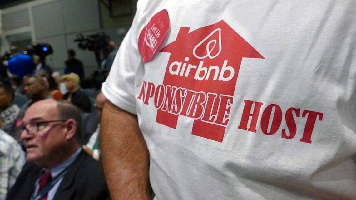 An Airbnb host at a Miami City Commission meeting. Denver-based Aimco claims there have been “dozens, if not hundreds” of subleases at its properties in Miami and Miami Beach through Airbnb, a practice that the leases ban and that Aimco believes Airbnb has the power to eliminate — but hasn’t.