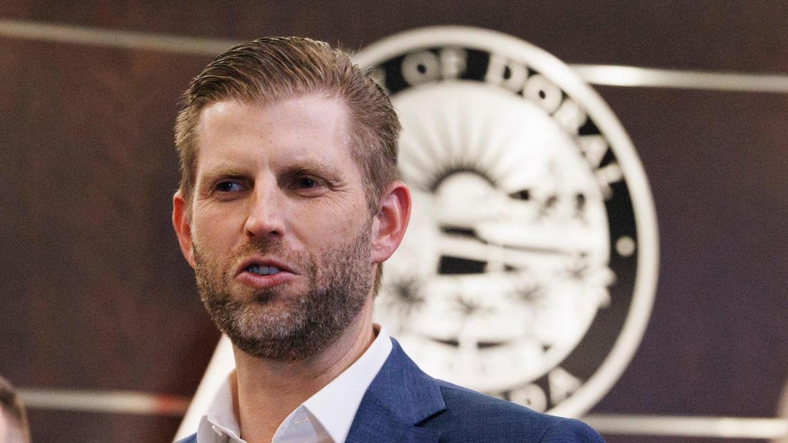Eric Trump on Wednesday, Jan. 15, 2025, speaks before a City Council meeting in Doral, which is fighting the possibility of Miami-Dade rebuilding an incinerator there. The president’s son, who runs the family’s resort business, is also part of the battle, which could get a big assist from the Florida Legislature.