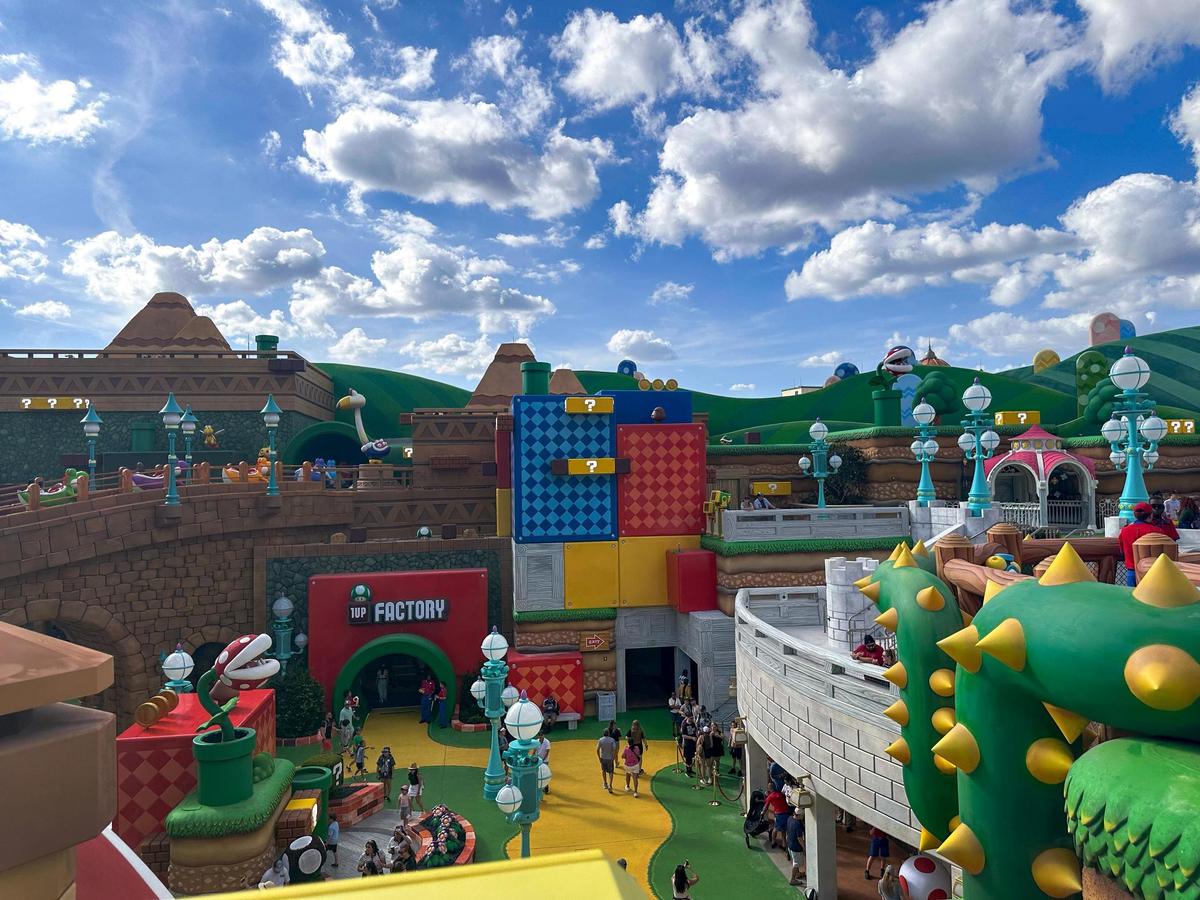 In Super Nintendo World, guests with Power-Up Bands can hit the familiar question-mark boxes of the Mario universe, track your Mario Kart score and play drums like Donkey Kong to unveil hidden effects and Easter eggs.