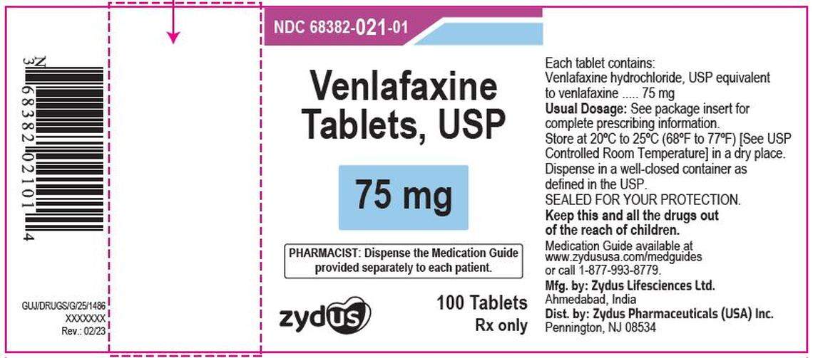 The label from the recalled Venlafaxine.
