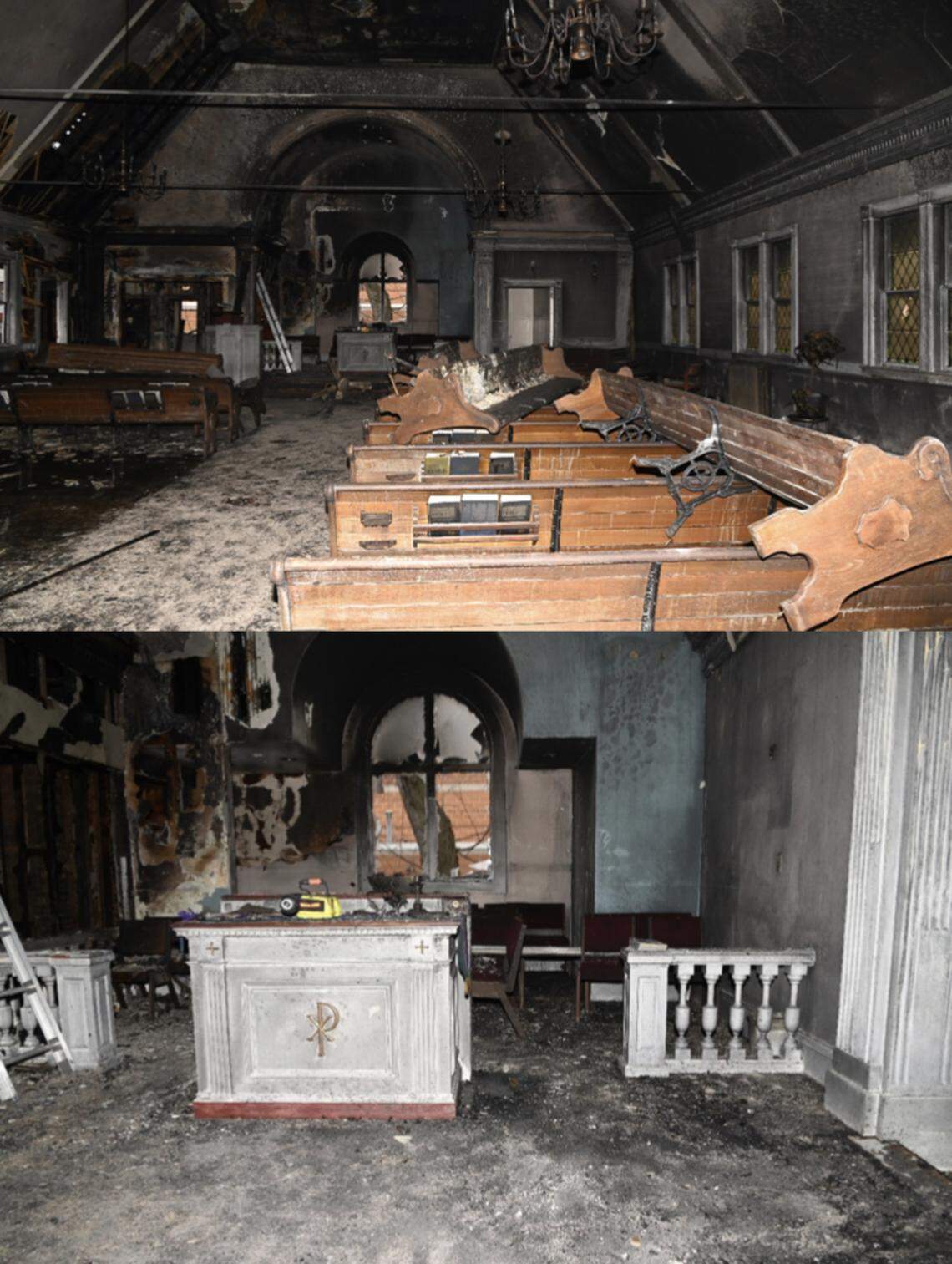 Damages from the December 28, 2020 “MLK Church” fire in Springfield, Massachusetts.