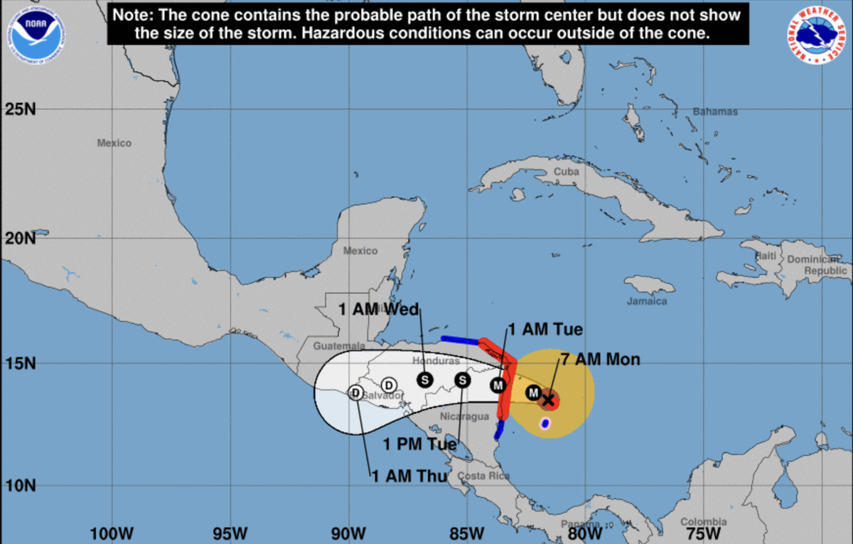 Iota, a powerful Category 4 hurricane, is continuing to strengthen and could turn into a Cat 5 sometime Monday as it gets closer to making landfall near the Nicaragua-Honduras border, according to the National Hurricane Center.