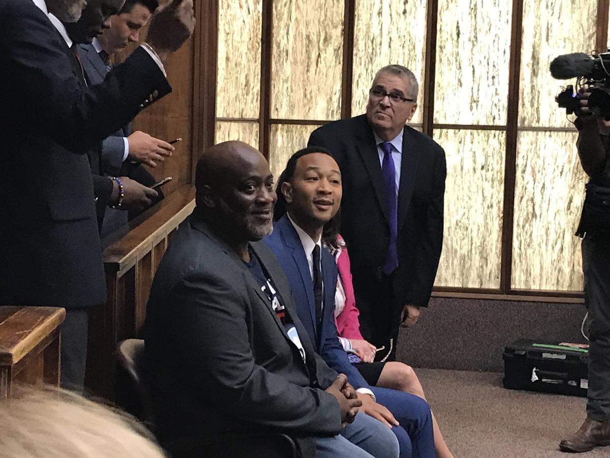 Singer John Legend was on hand Friday at a special court hearing to restore the rights of former felons in Miami-Dade County.