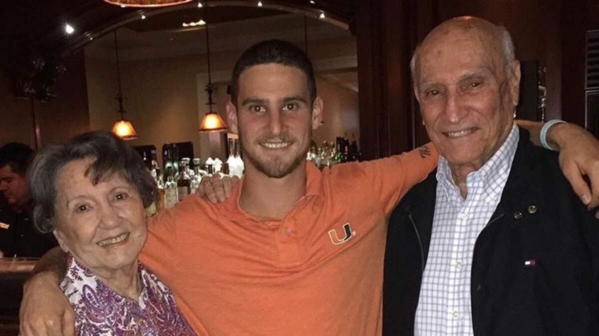 Norma and Joe Reisman have been married over 70 years. Here they are in 2012 with their grandson, Andrew B. Dennis, who had just started law school at the University of Miami.