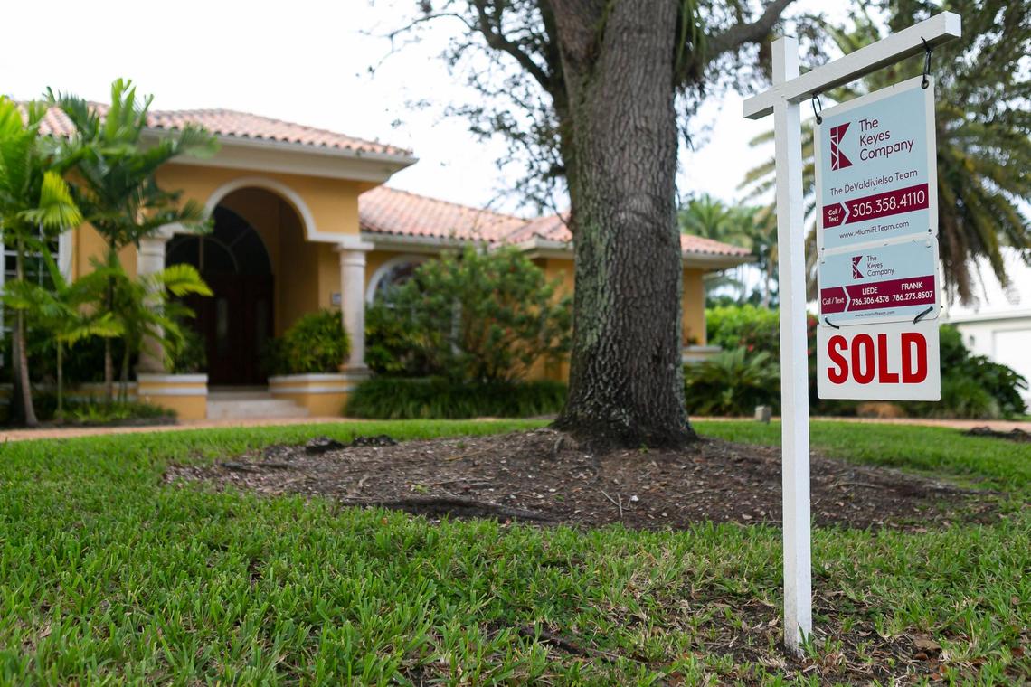 A sold sign is seen outside of a home located at SW 165th Street in Palmetto Bay on Wednesday, September 30, 2020.