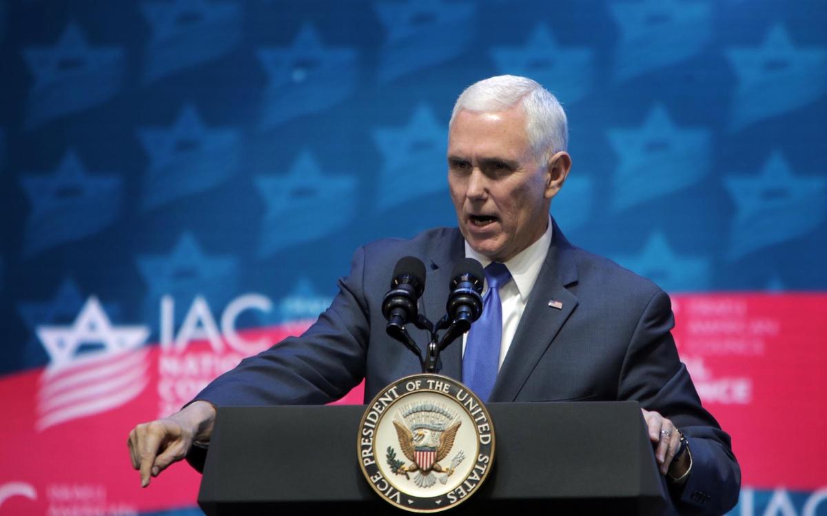 Vice President Mike Pence speaks at Israeli-American Council Fifth Annual National Conference in Hollywood on Friday.
