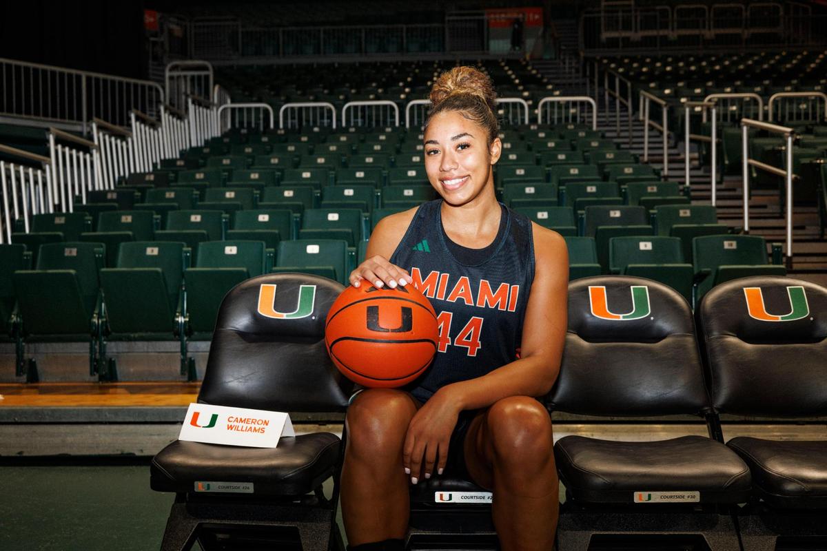 Cameron Williams (44), forward, poses during media day for women’s basketball on Monday, Oct. 21, 2024, at the University of Miami.
