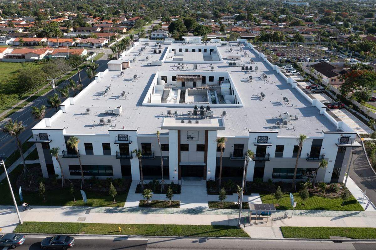 The Contemporary has a 43% occupancy rate, since the first residents moved in a couple months ago. Above: A photo of the apartment complex for those 55 and older.