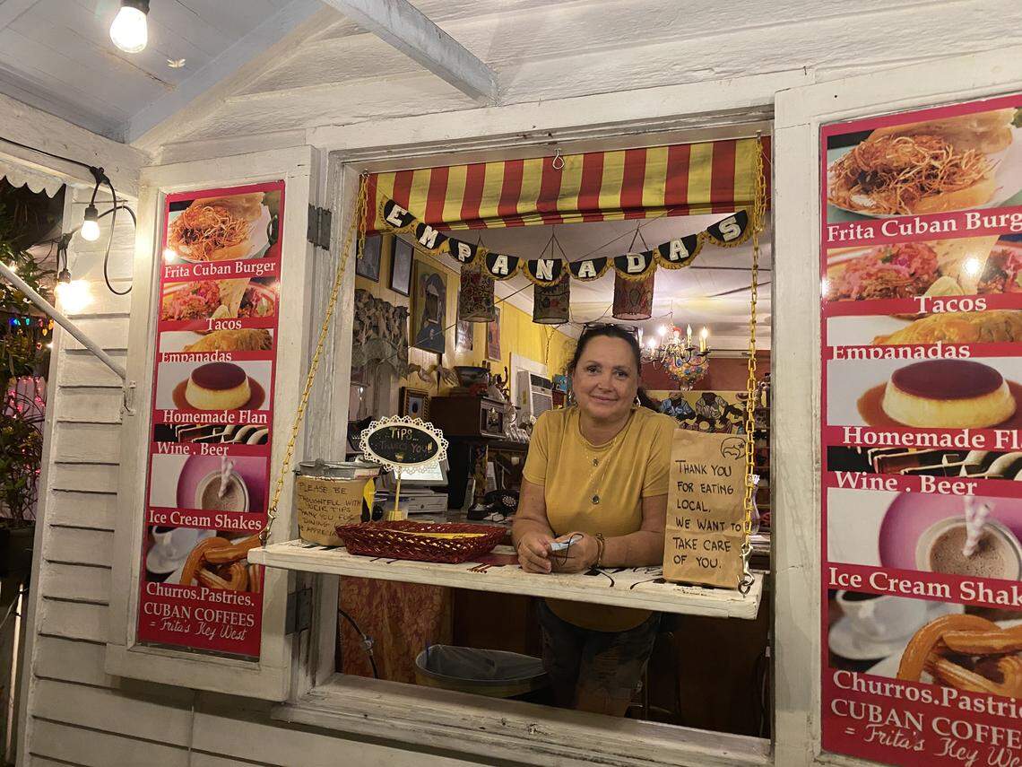 Marcia Weaver, who owns and runs Frita’s restaurant in Key West, has stayed open during the COVID-19 shut down, saying she does it for her employees and her community.
