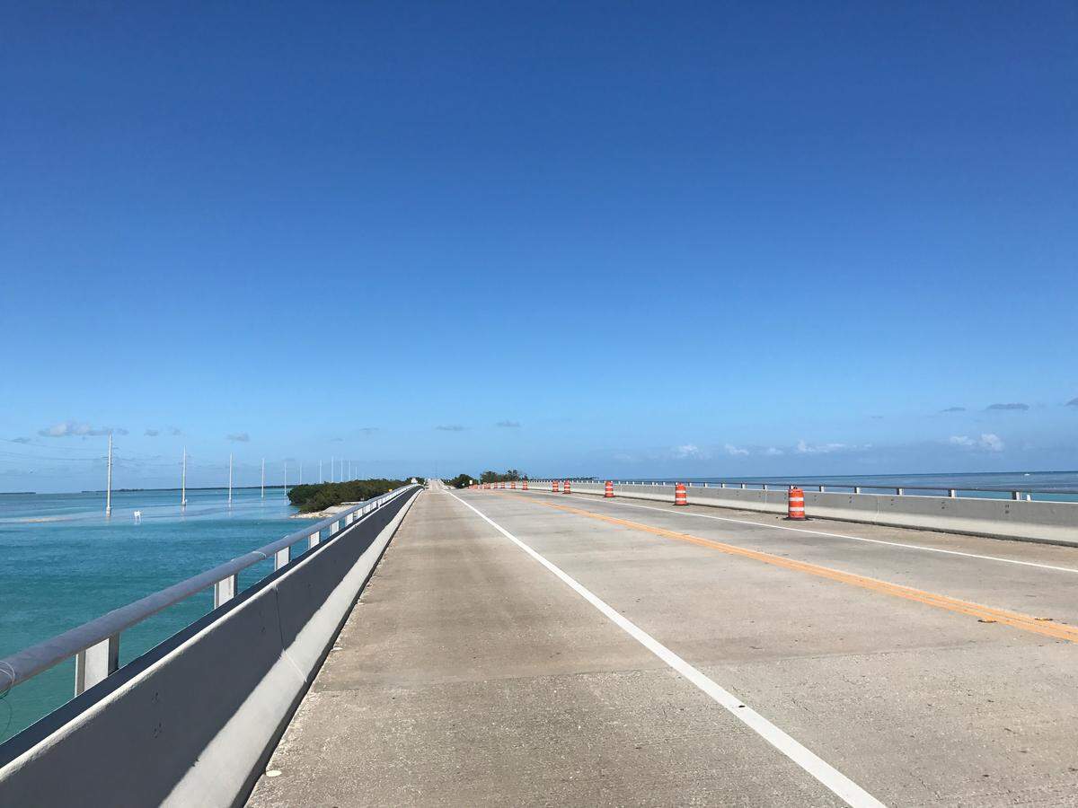 The Overseas Highway, which connects mainland Florida to the Florida Keys, had light traffic in the Upper Keys on March 24, 2020.