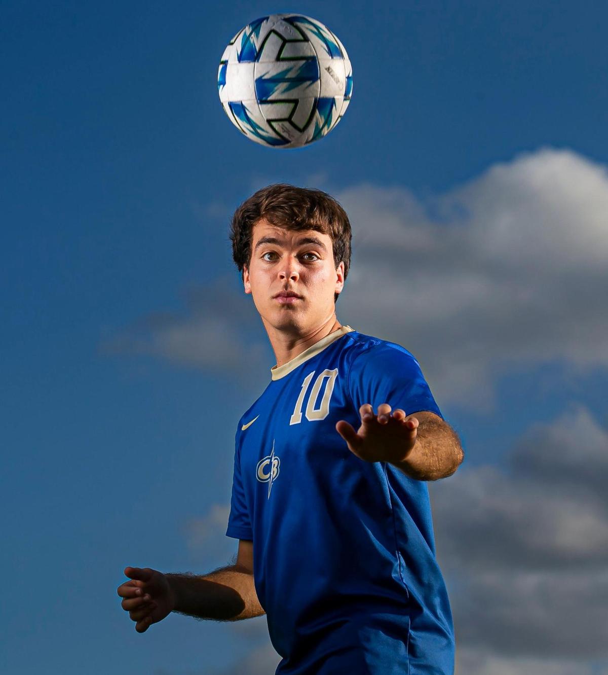 Broward Soccer Big School Player of the Year Giancarlo Dostilio, from Cypress Bay High School, is photographed at Brian Piccolo Park in Hollywood, Florida on Wednesday, March 9, 2022.