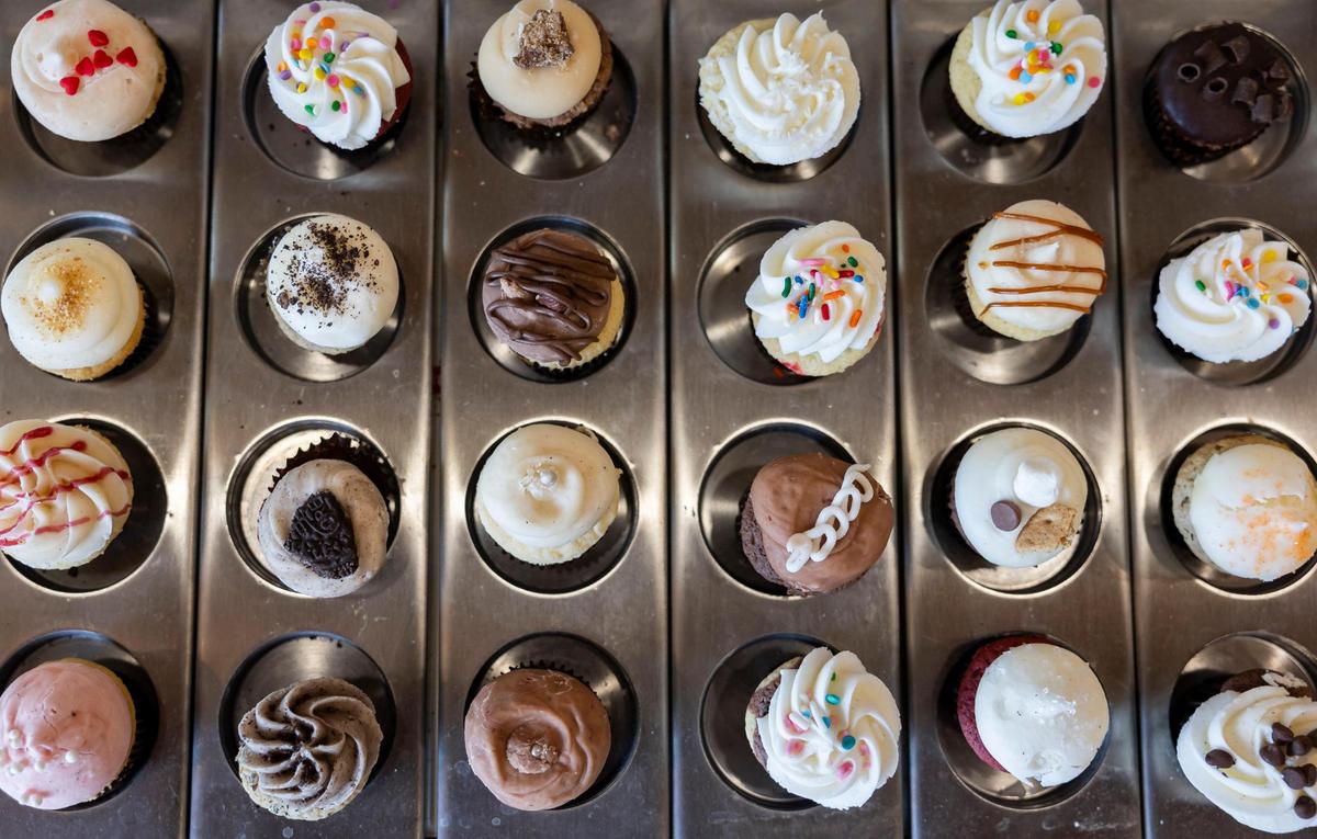 Various cupcakes on display at Misha’s Cupcakes in Coral Gables. The most popular flavor, according to owner Misha Kuryla? Vanilla.