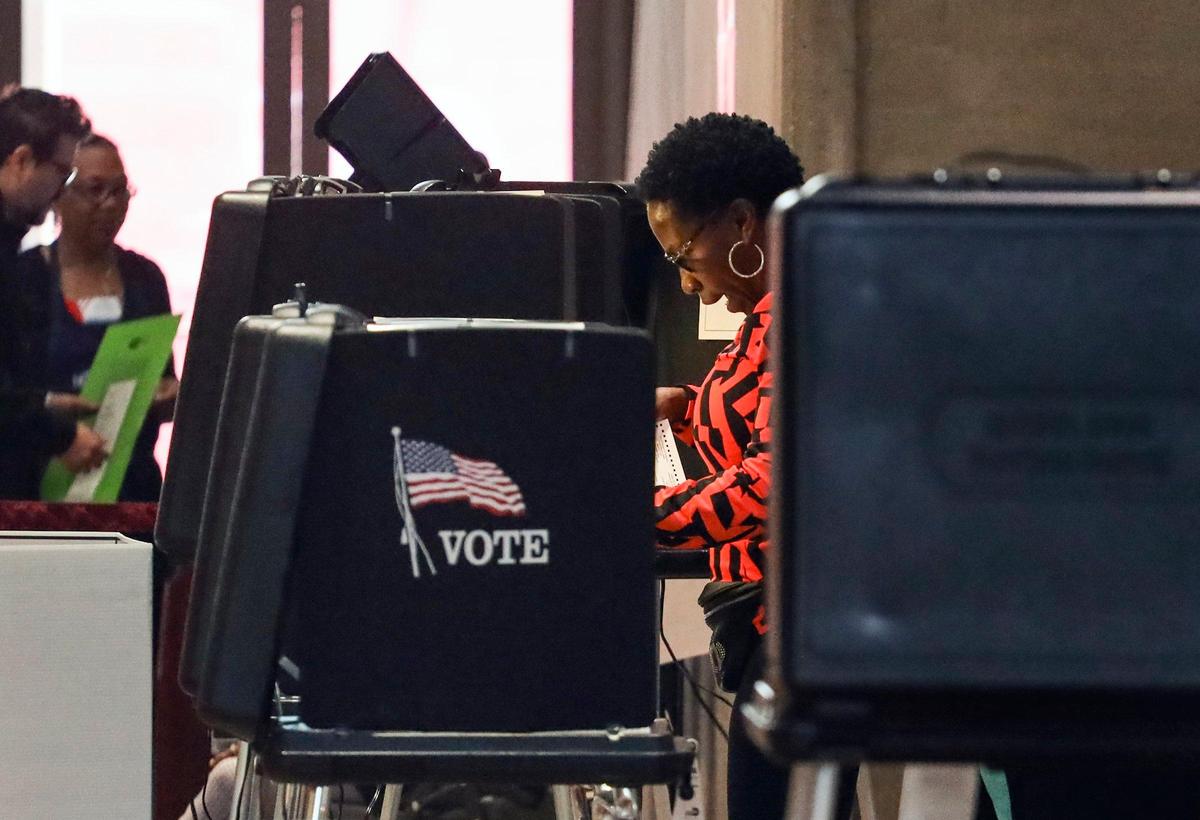 Miami-Dade residents cast their votes as the presidential primary in Florida started on Monday, March 3, 2020 as voters g Miami-Dade County, began voting in person for their favored candidate at the Stephen P. Clark Government Center in Miami, Florida.