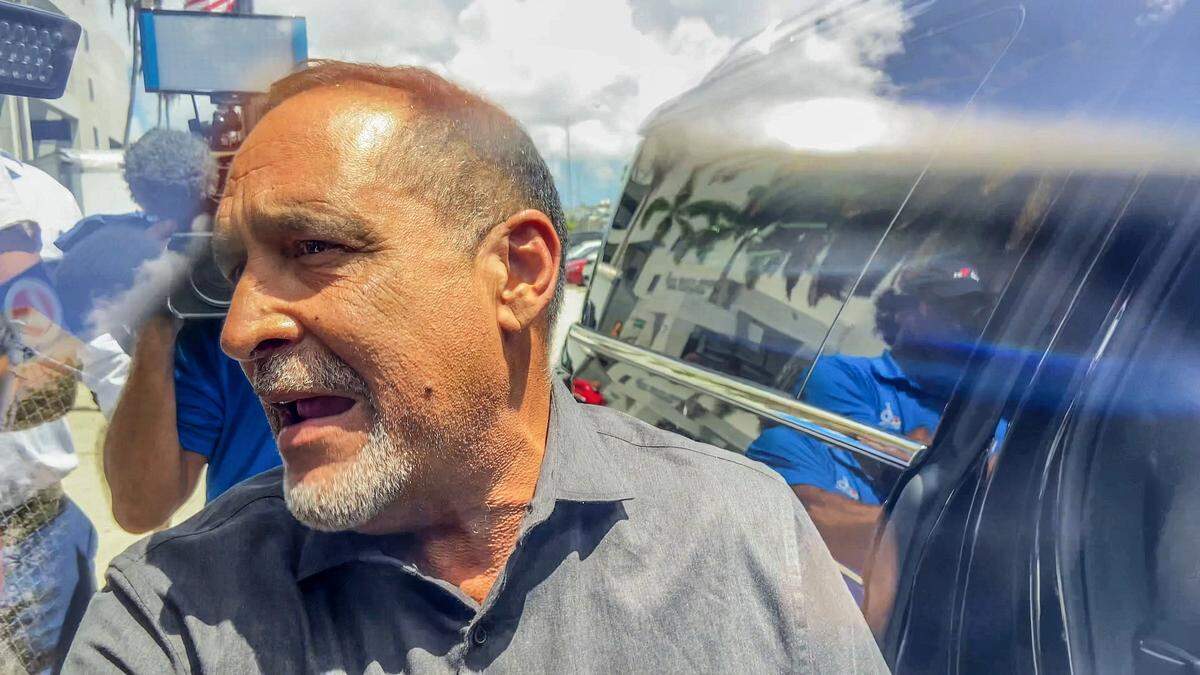Miami-Dade Commissioner Joe Martinez, talks briefly with the media as he walks out of the the Miami-Dade Turner Guilford Knight Correctional Center near Doral, Tuesday afternoon, after he surrounded to face criminal charges, as an arrest warrant reveals he is being accused of accepting $15,000 in exchange for sponsoring a law five years ago to help a shopping plaza that had been repeatedly slapped with fines for code violations. August 30, 2022.