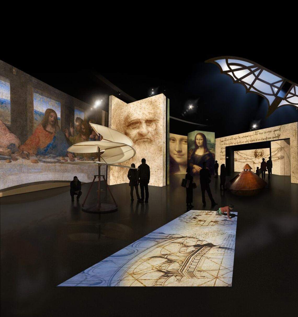 Many displays at the Da Vinci exhibition are interactive.