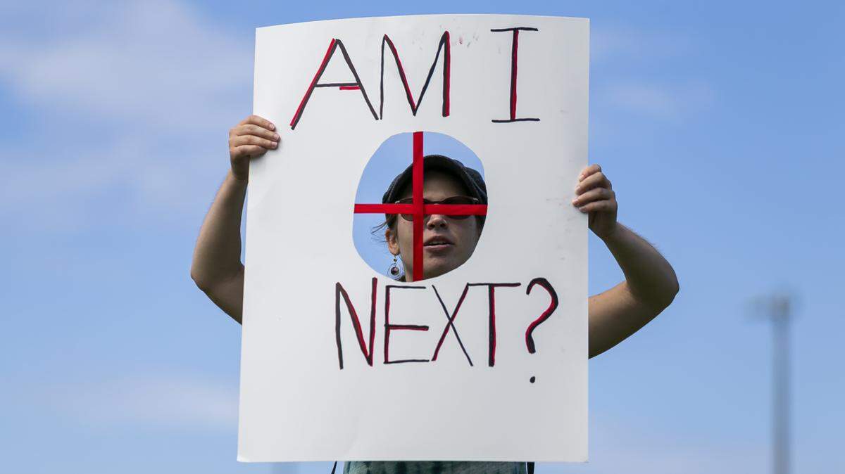 Protesters rallied against gun violence in a March For Our Lives demonstration at Pine Trails Park in June in Parkland, Florida.