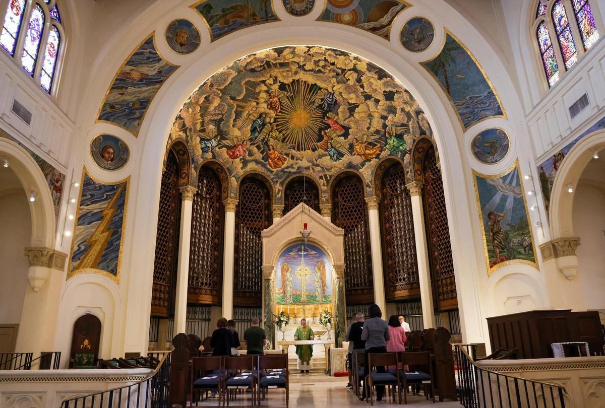 The interior of Miami’s historic Trinity Episcopal Cathedral, which was established in 1896.