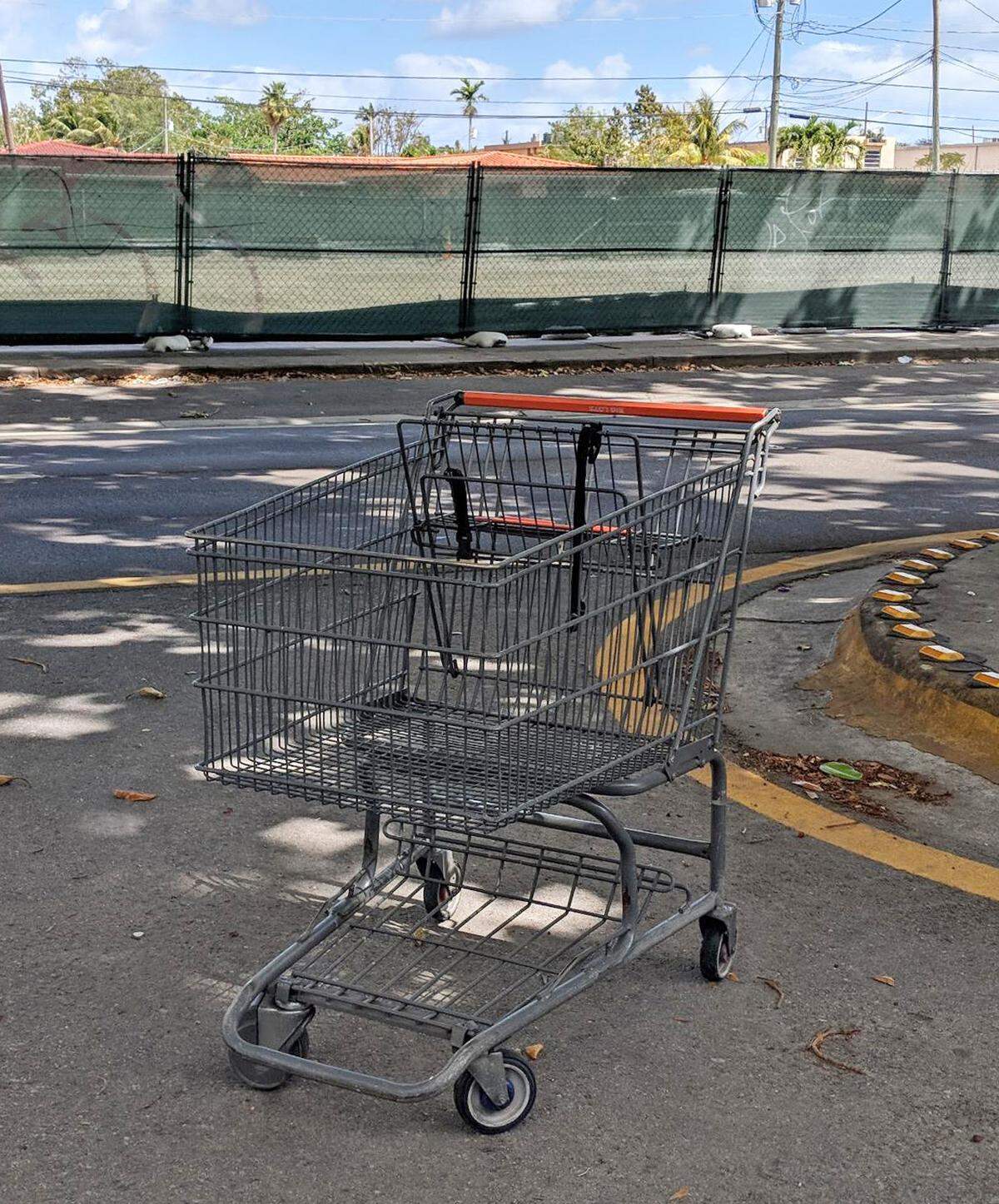 A shopping cart at Coral Way and 28th Avenue.