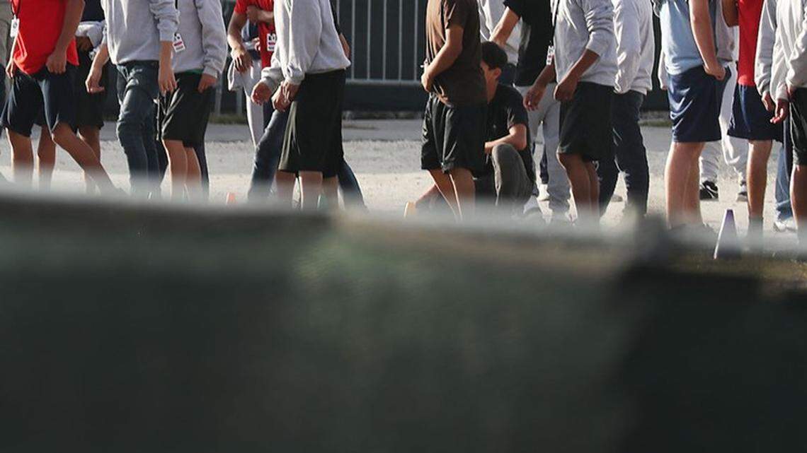 Children at the Homestead detention center for unaccompanied migrants have no recreation space outdoors.  