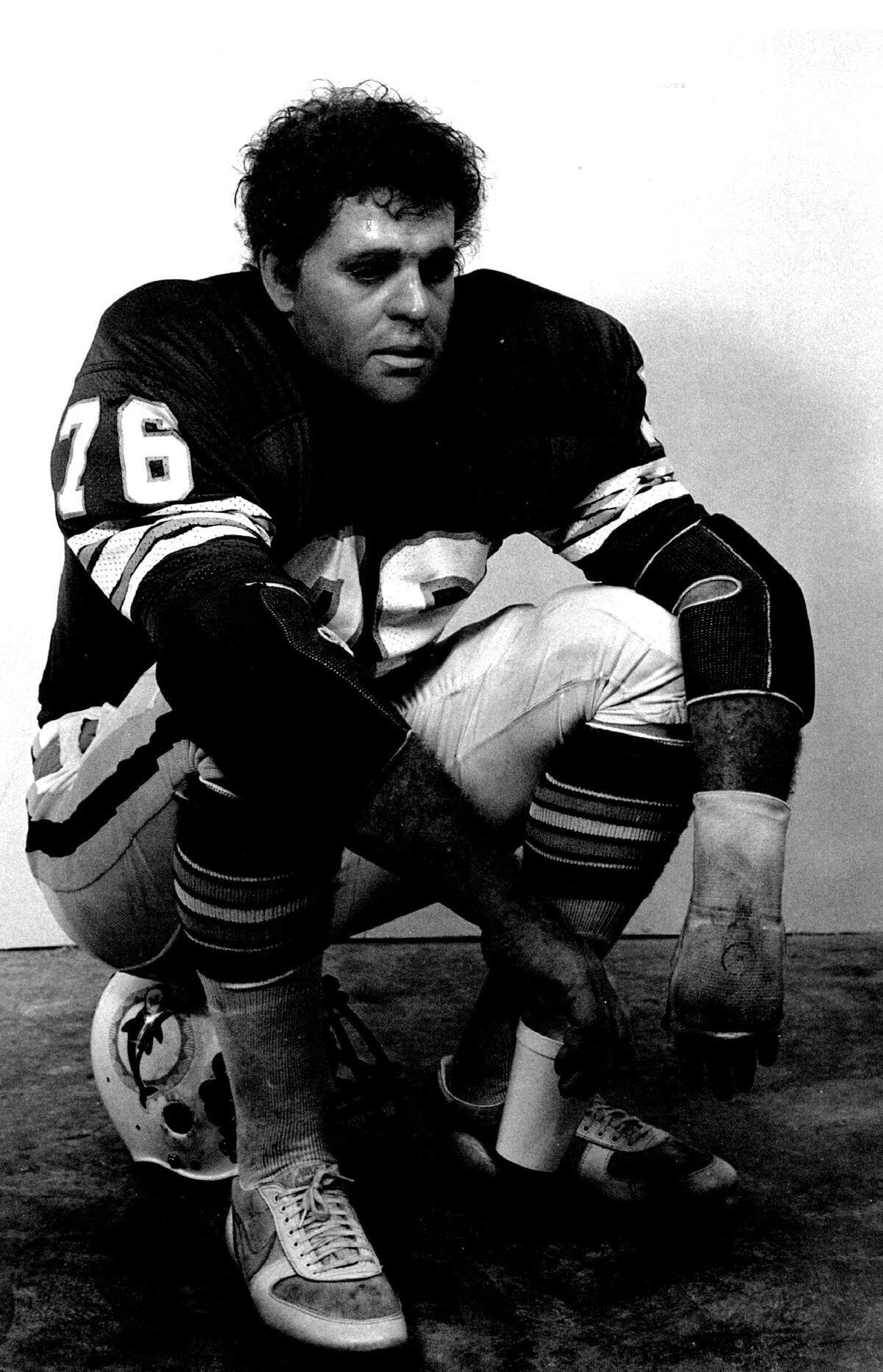 Duane Hanson sculpture, “Football Player.” The 1981 has been in the collection of the Lowe Art Museum at the University of Miami.
