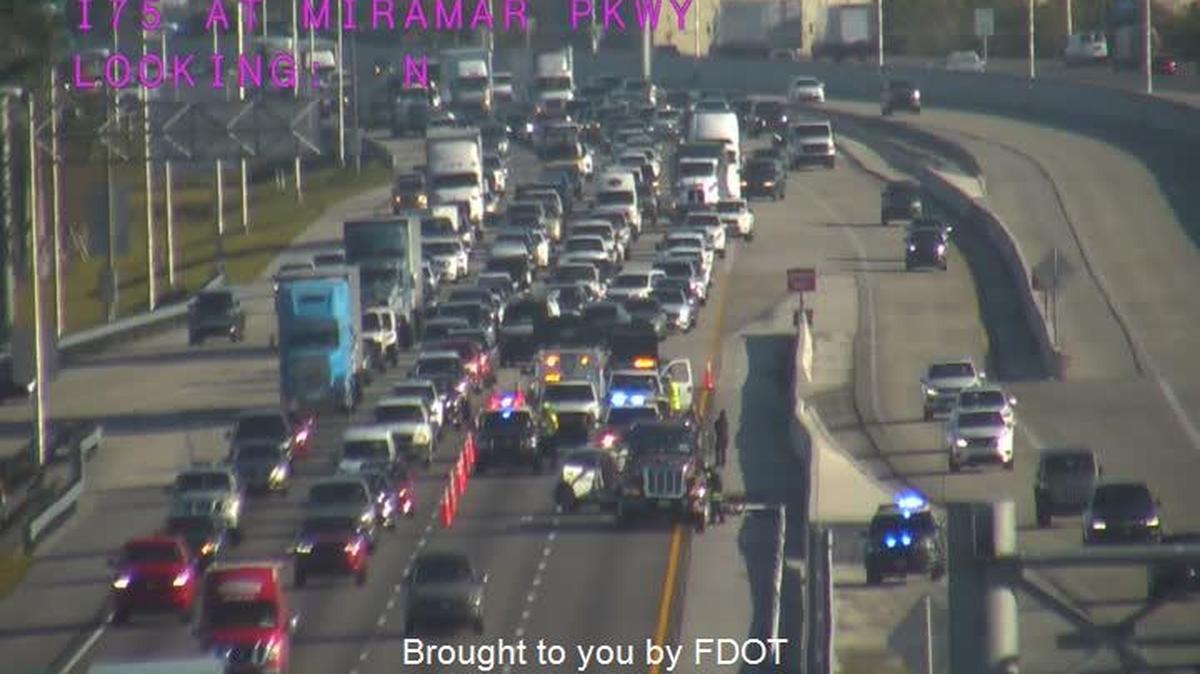 Interstate 75 begins to open up after the overnight crash had the southbound lanes closed at Miramar Parkway.