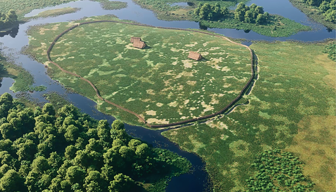A 3D reconstruction of what the fortified site may have looked like.