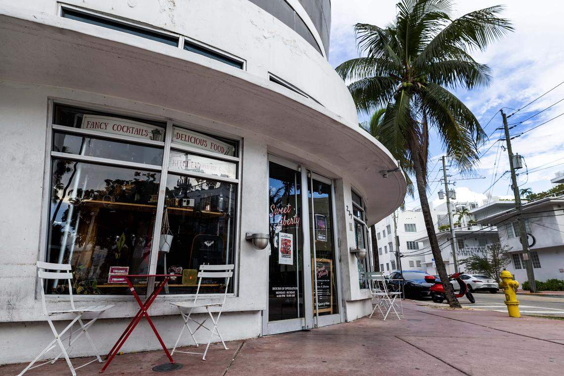 Exterior view of Sweet Liberty on Tuesday, October 8, 2025, in Miami Beach, Fla.