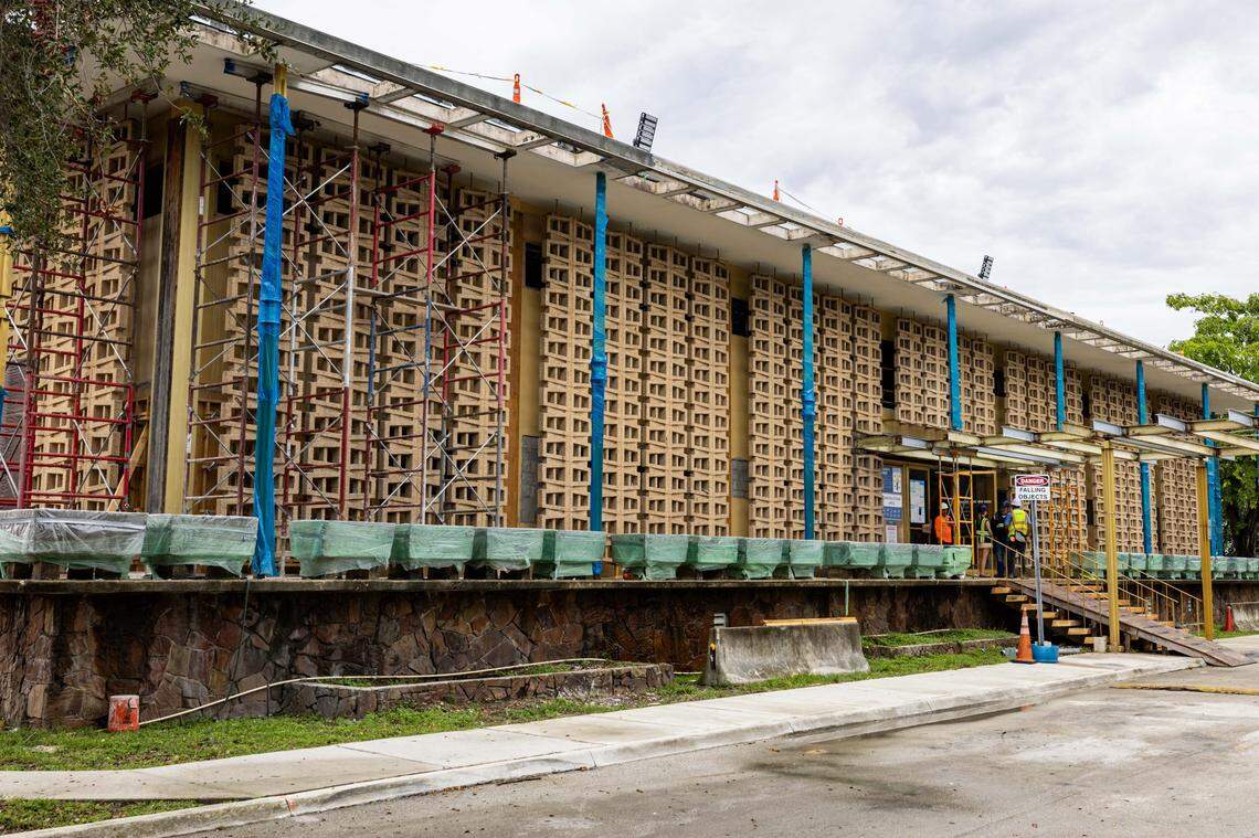 The exterior of Miami International Airport’s VIP terminal under construction on Wednesday, July 23, 2025, in Miami, Fla.