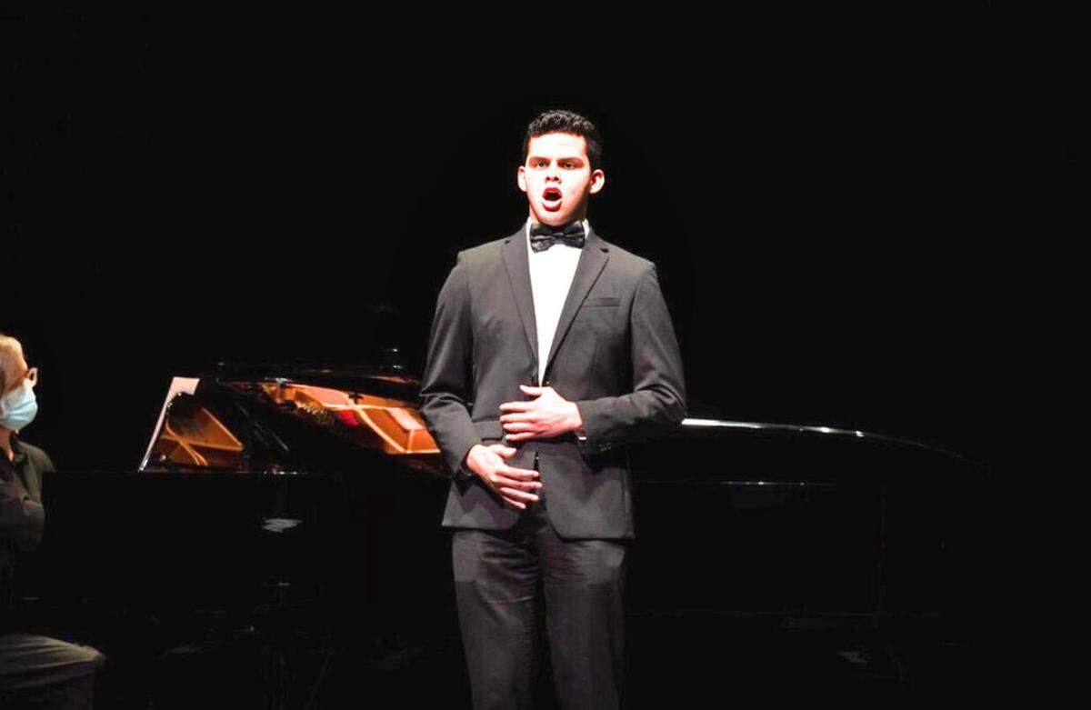 Nicaraguan-born tenor Silvio Plata, 21, is one of eight young singers featured in Echoes of Tomorrow. Plata, who is blind, describes music as his “sixth sense.”