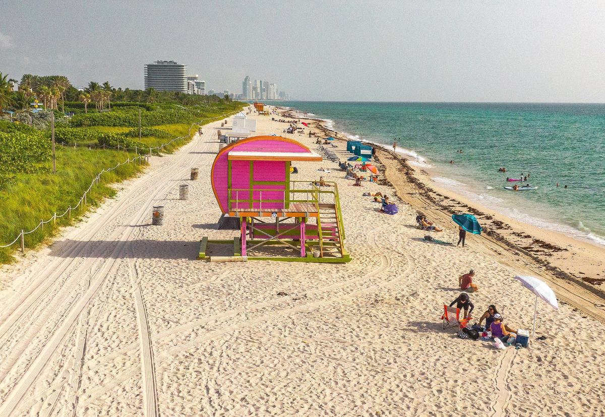 View of lifeguards in the North Beach area of Miami Beach on Sunday, August 22, 2021. Miami Beach may add two new lifeguard towers.