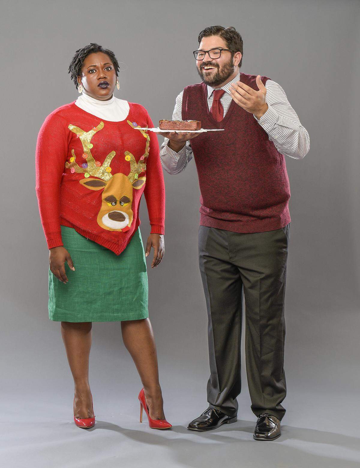 Daryl Patrice doesn’t dig Alex Alvarez’s holiday spirit in “Everything that Happened Before That Terrible Holiday Sweater Party.”