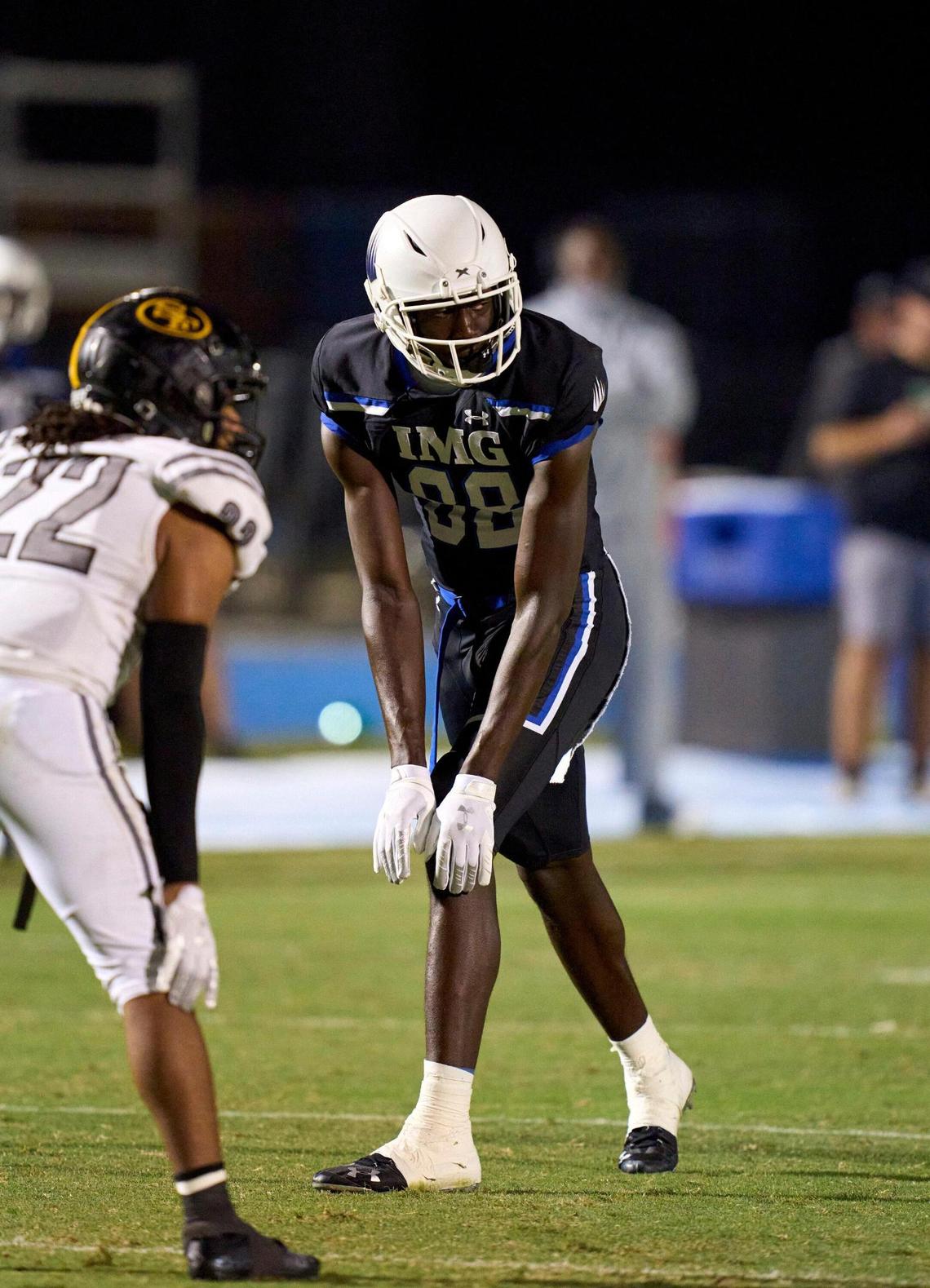 IMG Academy Ascenders Jaleel Skinner (88) during a game against the St. Frances Academy Panthers on November 19, 2021 at IMG Academy in Bradenton, Fla. (Mike Janes/Four Seam Images via AP)