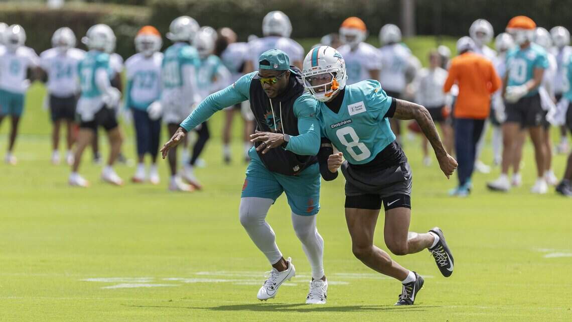 CB JuJu Brents misses 8/8 scrimmage at Dolphins training camp + more live notes