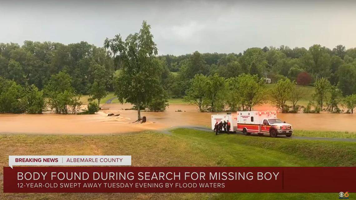 A body found in Virginia on March 14 is believed to be a missing 12-year-old boy who was swept away in floodwaters, authorities said.