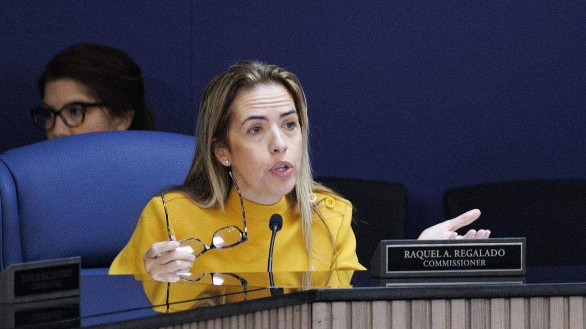 Commissioner Raquel Regalado talks during a Miami-Dade County Commission meeting discussing the yearly budget on Wednesday, Aug. 20, 2025, at the Stephen P. Clark Government Center in downtown Miami.