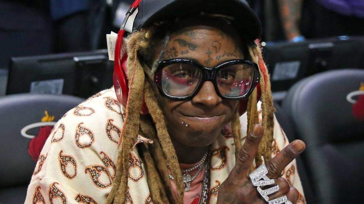 Rapper Lil Wayne after an NBA basketball regular season game between Los Angeles Lakers against the Miami Heat in 2019./DAVID SANTIAGO