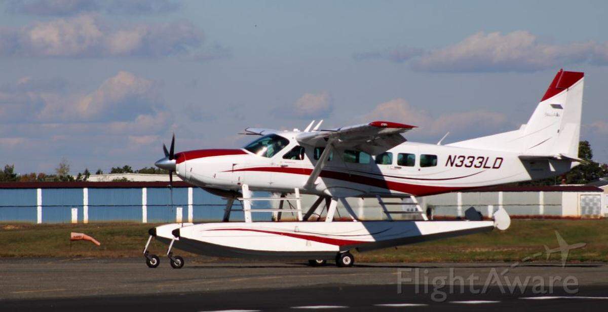 A Cessna Caravan 208 Amphibian with the tail number N333LD moves through an airport in Autumn of 2021. It is the same plane involved in an emergency landing at the Palm Beach International Airport on Tuesday, May 11, 2022.