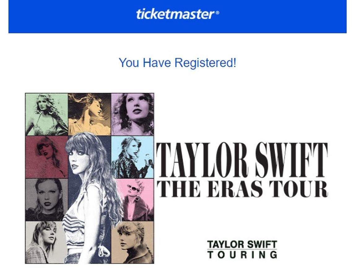Taylor Swift fans who successfully register for the Ticketmaster Verified Fan On-Sale for The Eras Tour in Miami, or elsewhere, will receive a confirmation email.