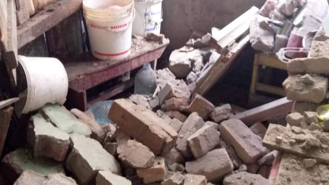 Damages in southeastern Cuba from earthquakes Sunday. Credit: Facebook photo, Communist Party of Pilon, Cuba.