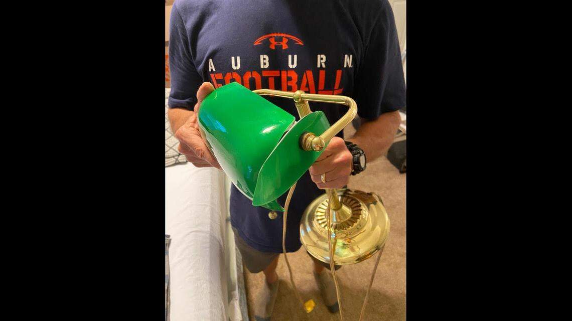 Russell Black says this lamp was broken by the time his belongings arrived at his new home.